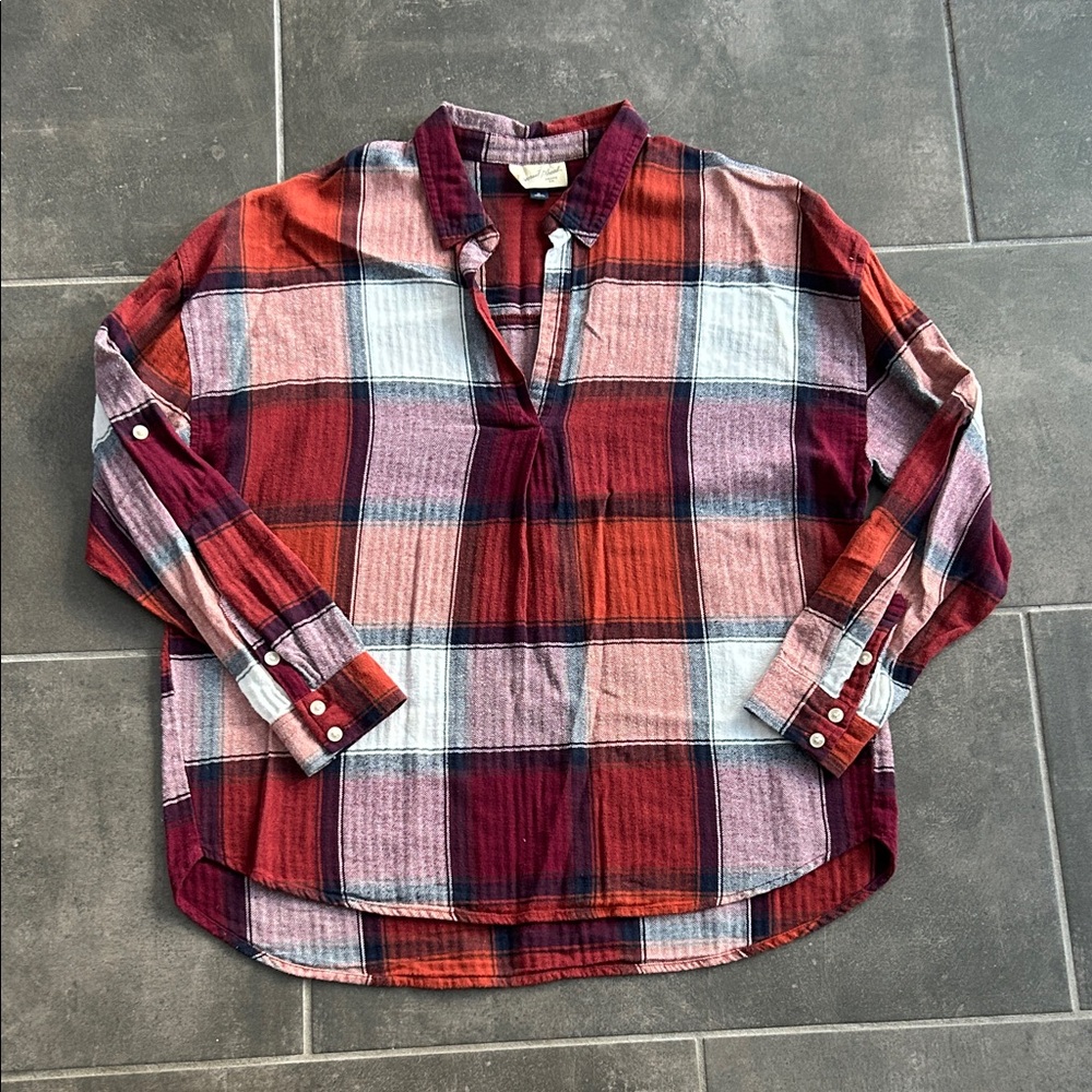 Universal Thread Plaid Shirt in Red and Purple